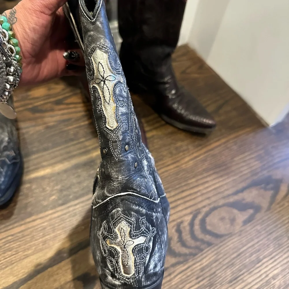 Laredo Black and grey distressed boots - Picture 4 of 7